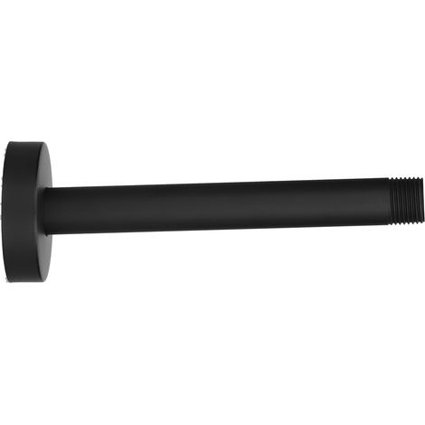 Bras de douche NPT 20 mm, 15 cm (6 pouces), encastré, noir, pour salle de bain. (1/5)