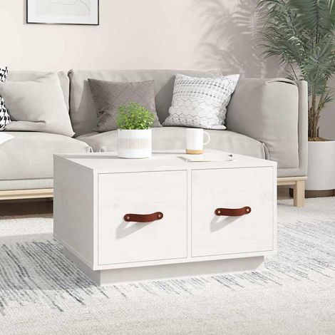 vidaXL Coffee Table White 60x53x35 cm Solid Wood Pine (1/5)