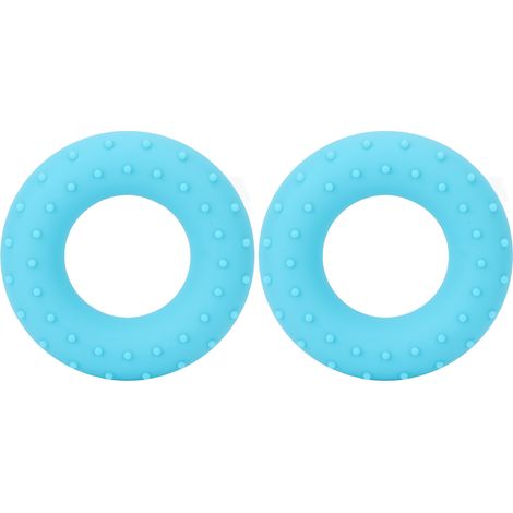 Anneaux de renforcement de la force de préhension en silicone (lot de 2), forme O, pour les doigts, pour l'entraînement et la récupération musculaire, bleu, 18 kg (40 lb). (1/5)