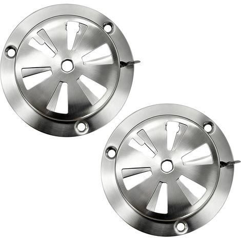 2 rosetas de ventilación redondas de acero inoxidable de 95 mm para horno de gas, barril de fuego, parrilla, barbacoa, cabaña, gallinero, interior y exterior (1/5)