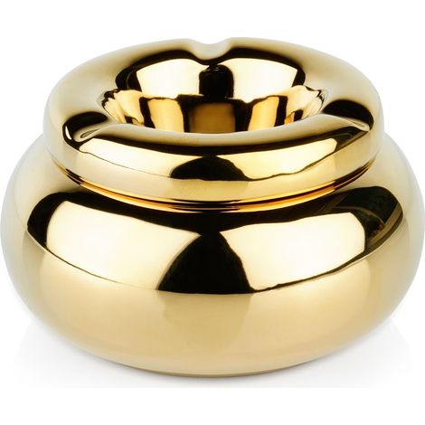 Ashtray dolomite gold round 11 cm