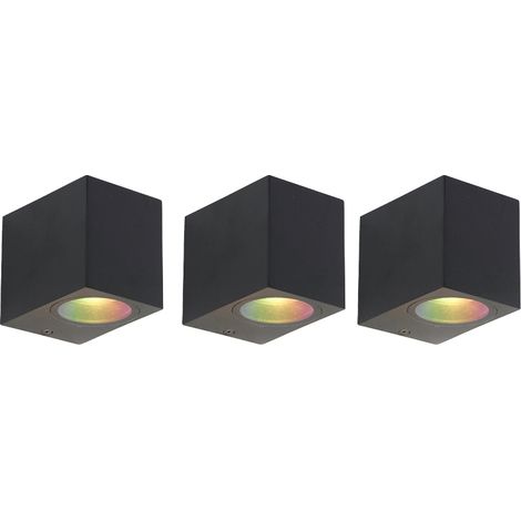 QAZQA Appliques baleno - Moderno - Acciaio inossidabile - Nero - Quadrato GU10 Max. 3 x 4.7 Watt