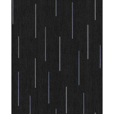 Stripes wallpaper wall EDEM 85043BR26 vinyl wallpaper slightly textured with graphical pattern and metallic highlights anthracite black grey violet blue silver 5.33 m2 (57 ft2) (1/5)