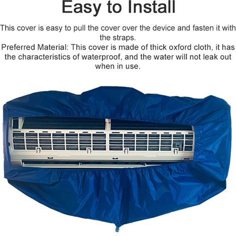 Couvercle de lavage universel pour climatisation, outil de nettoyage mural de protection contre la poussière avec ceinture de serrage, tuyaux de vidange de 3.0M (1/5)