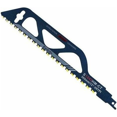 En Acier Au Carbure De Tungstène Lame De Scie Sabre Pour Métal Bois Pierre De Accessoires Scie Sabre Pour Béton Cellulaire Brique Béton Plaque De Ciment Longueur (305Mm (S1243Hm)) (1/5)