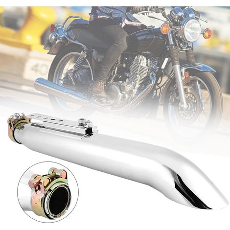 Silencieux universel moto rétro, pot d'échappement chromé avec réducteur 35/39/43mm, silencieux électroplaqué, accessoire vintage pour motocyclette. (1/5)