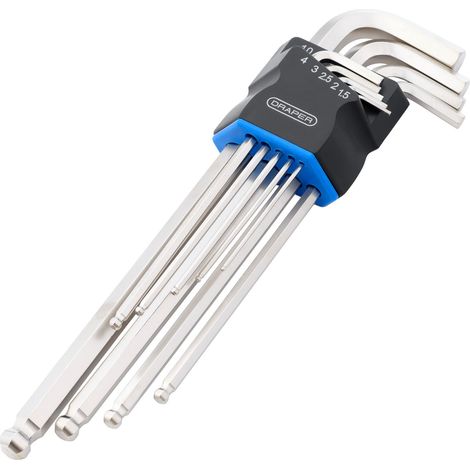 Draper 12809 Metric Extra Long Arm Ball End Hex Key Set (9 Piece) (1/2)