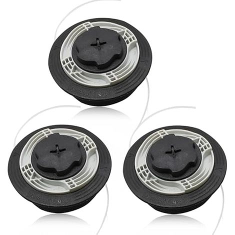 Set di 3 testine di taglio C6-2 compatibili con decespugliatori Stihl AutoCut C6-2 FS38 FS40 FS45 FS46 FS50 FSE60 FSE71 FSE81 FSA60R FSA86R, completo di guanti antiscivolo e doppio cacciavite. Ricambi