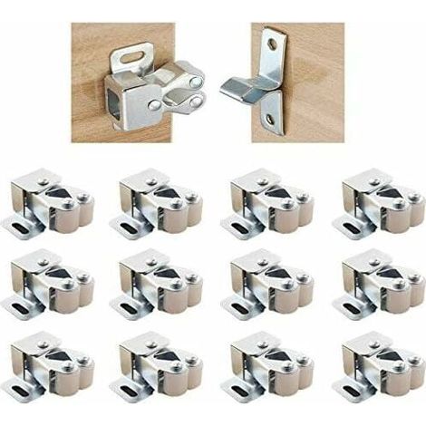 Loquet À Double Boule En Laiton Fermetures De Porte Avec Vis À Double Loquet À Double Rouleau Pour Placard Loquet De Meuble Pour Placard Pour Armoire De Cuisine Placard Et Tiroir(10 Pièces) (1/4)