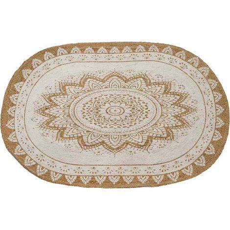 Alfombras de área Natural con estampado blanco 100 x 152 cm vidaXL