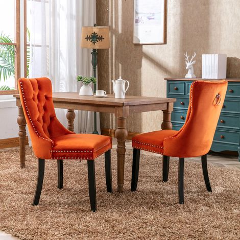 MEUBLIV Esszimmerstuhl 62x51x47 cm Orange – hohe Rückenlehne, 2er-Set (1/5)