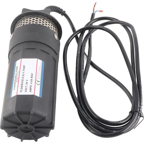 24V Tauch-Solarwasserpumpe, 70m Förderhöhe, 6,5L/min Fördermenge, für Brunnen, Bewässerung und Teiche, Farbe: schwarz. (1/5)