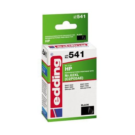Tintenpatrone kein Originalzubehör Kompatibel mit: HP 62XL EDD-541 ca. 765 Seiten schwarz 21ml (1/3)