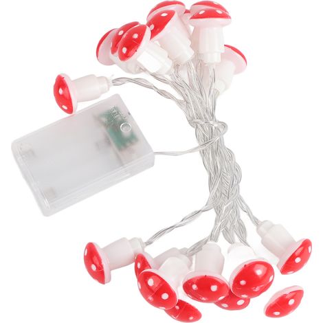 Ortviai Guirlande Lumineuse à Champignons LED (20 lumières, 2 m, blanc chaud) pour décoration jardin, Noël et événements