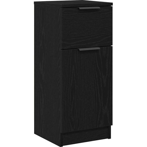Maison Exclusive - Credenza Rovere Nero 30 x 30 x 70 cm Legno multistrato