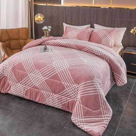 Edredón Invierno Borreguillo Nórdico de Microfibra - 180x240cm con 1 Funda Almohada - 240x260cm con 2 fundas Almohadas- Edredón Extra Suave, Cálido, Gruesa (1/5)