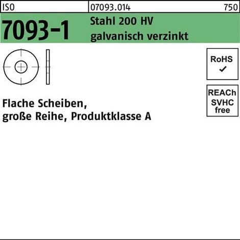 Rondelle ISO 7093-1 14 acier 200 HV galv. 100 pièces