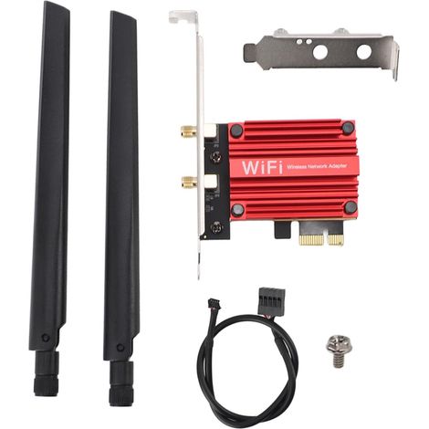 Carte WiFi AX210 PCIE, 2,4 G 5,8 G 6 G 3 Bandes sans Fil WiFi 6 avec Bluetooth 5.3, Cryptage WPA3, Carte Adaptateur Réseau PCIE WiFi pour Windows 10/11 (1/5)