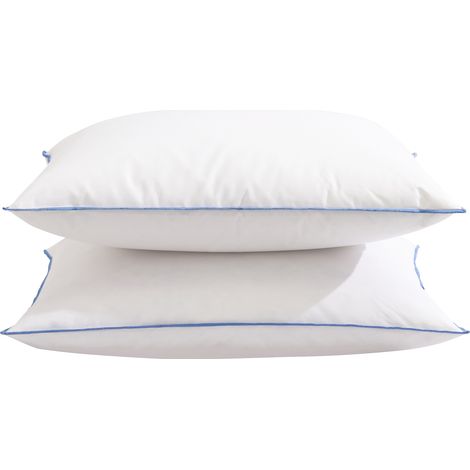 Lot de 2 oreillers moelleux/ferme duvet de canard anti-allergènes Someo 45x70 (1/5)