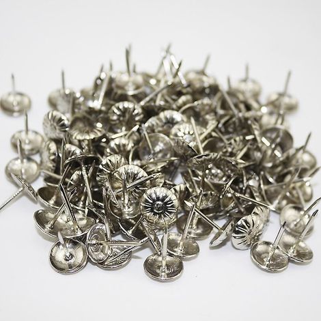 Lot de 400 clous de tapissier blancs pour meubles, décoration antique et vintage, canapé, lit, fauteuil, fenêtres (1/4)