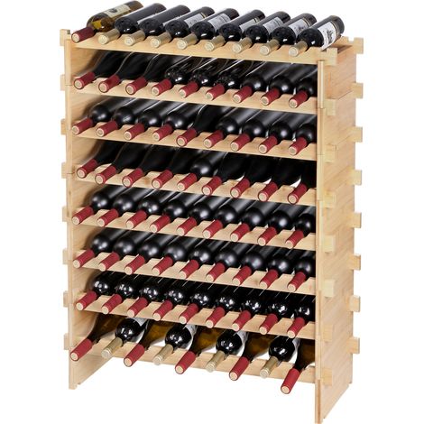 Mophorn 72 Flaschen stapelbares modulares Bambus-Weinregal – 8-stöckiges Ausstellungsregal. Organisieren und präsentieren Sie Ihre Weinsammlung mit Stil und Funktionalität.
