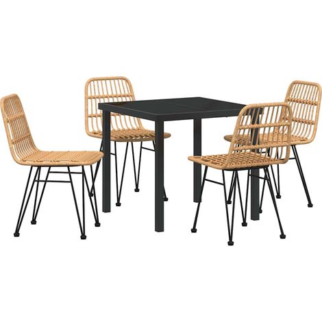 Maison Exclusive - Set da Pranzo per Giardino 5 pz Marrone (1/5)
