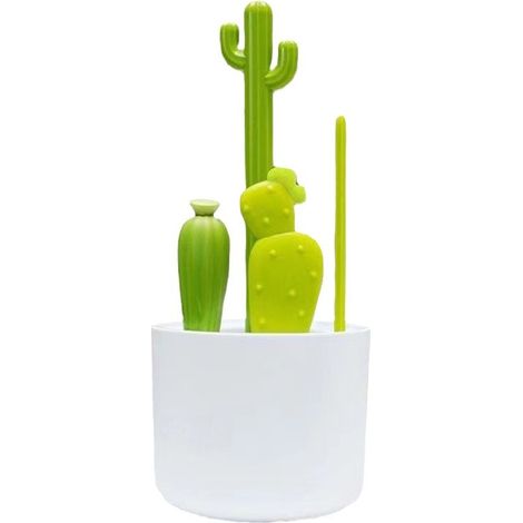 Goupillon cactus pour biberons et pailles, ensemble de brosses de nettoyage multifonctions, goupillon pour tétines, brosse de nettoyage multi-angles (1/3)