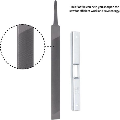 Tbest Lime Chaine Tronconneuse,Lime Plate Tronconneuse,Outil De Jauge De Profondeur pour Tronçonneuse, Affûteur De Tronçonneuse Kit d'outils d'affûtage Universel Jeu de Limes Plates 2 pièces (1/5)