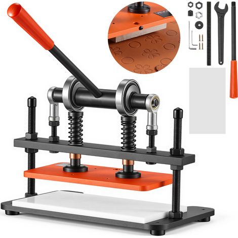VEVOR Macchina Pressa Manuale di Goffratura e Fustellatura 280 x 140 mm, per Perforazione e Taglio Pelle, Pressione 1,5 T, Corsa 12 mm, Doppi Alberi Guida, per Tessuto Cuoio Carta e Gomma Siliconica (1/5)
