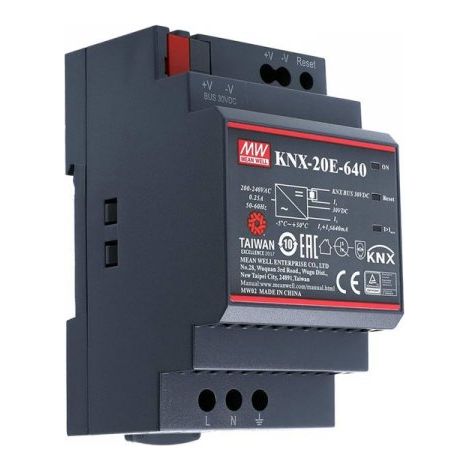 MW MEAN WELL KNX-20E-640 Alimentatore KNX 30V 640 mA 19,2W Konnex Per Guida DIN Binario (1/5)