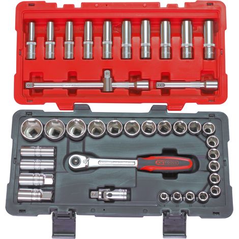 KS Tools - Coffret de douilles et accessoires ULTIMATE 1/2'', 39 pièces - 922.0639