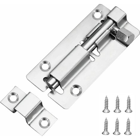 Verrous de porte coulissants 75 mm (3 po), en acier inoxydable 304, avec vis (1 paquet) (1/5)