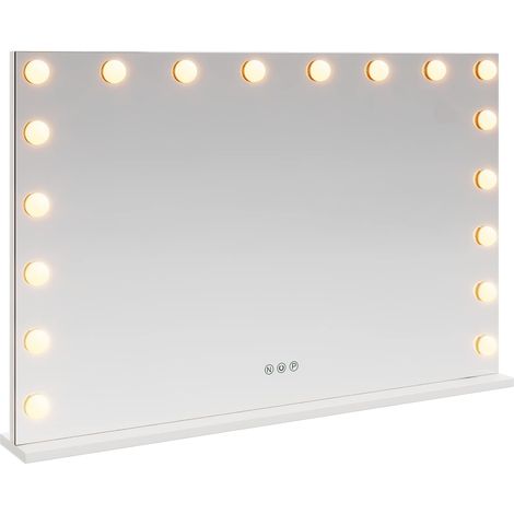 LED Vanity Mirror White 80 x 10 x 52.5 cm Glass and Steel vidaXL