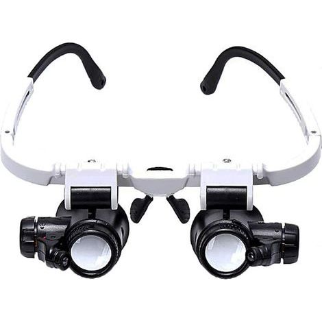 Loupe binoculaire avec 2 lumières LED – Grossissement 8X-15X-23X – Lentille acrylique haute clarté – Éclairage réglable pour horlogers et bijoutiers (1/4)