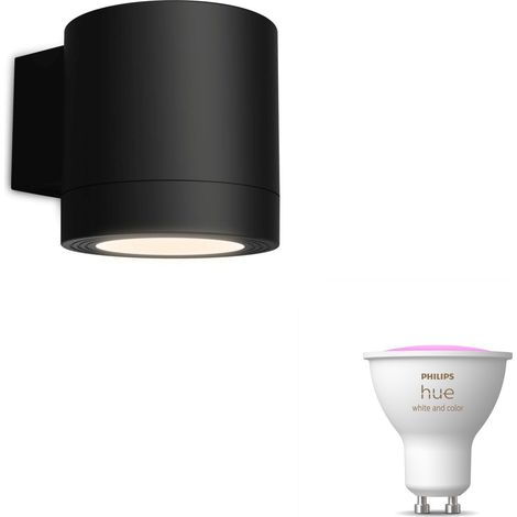 Philips Hue Fylx Aplique de Pared Exterior Down GU10 (Negro) Luz blanca y de color - Hue White and Color Ambiance (1/5)