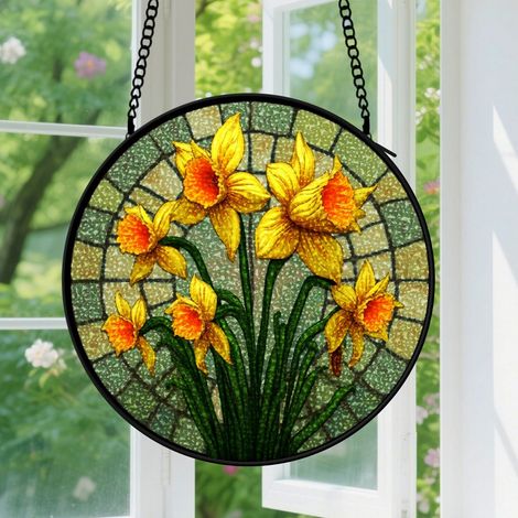 Capteur de soleil en vitrail - décoration spirituelle 9cm (1/4)