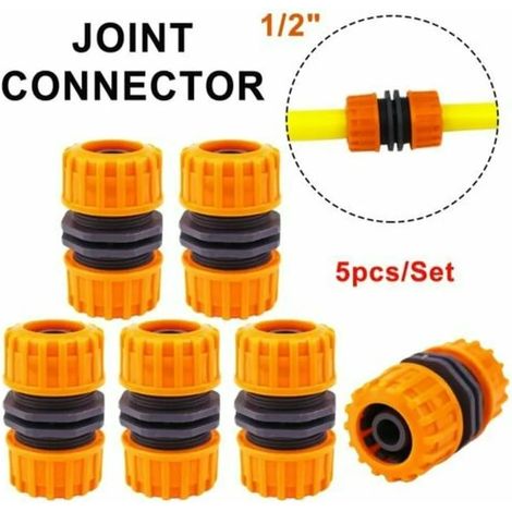 Filiyano-Lot de 5 raccords de tuyau d'arrosage 1/2" pour jardin, adaptateurs de réparation et outils d'irrigation agricole.