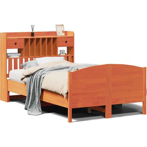 Maison Exclusive - Letto Libreria senza Materasso Marrone Cera 135x190 cm in Pino