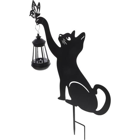 Lampe Solaire Jardin Chat Décorative Piquet Extérieur Étanche LED Ambiance (1/5)
