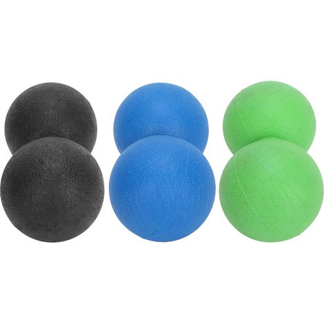 TPR-Massagebälle zur Linderung von Muskel- und Faszienverspannungen – Ideal für Yoga, Sportregeneration und Entspannung – Set mit 3 Farben (Schwarz, Grün, Blau) (1/5)