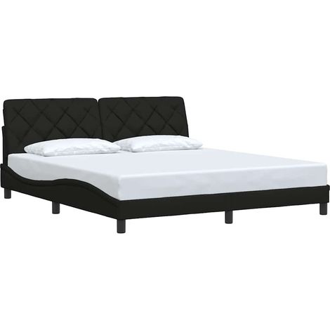 vidaXL Giroletto senza Materasso Nero 180x200 cm in Tessuto (1/4)
