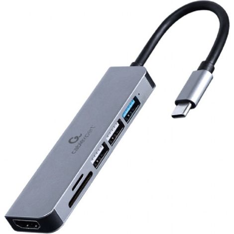 Gembird a-cm-combo6-02 dock e replicatore per notebook de porte cablate usb 3.2 gen 1 (3.1 gen 1) tipo-c grigio