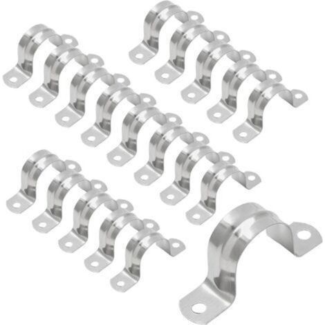 Abrazadera de acero inoxidable tipo U, abrazadera semicircular para tuberías de aire y agua, fijaciones para tuberías de agua - 25mm (1/4)