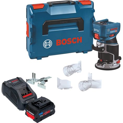 Bosch GKF 18V-8 Professional Akku Kantenfräse 18 V 8,0 mm Brushless + 1x ProCORE Akku 5,5 Ah + Ladegerät + L-Boxx