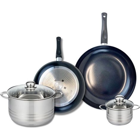 Ensemble de 2 Poêles de cuisson 24 et 28 cm et 2 faitouts 12 et 20 cm Elo Prima Brillant (1/5)