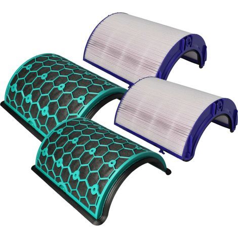 vhbw 2x Filtre compatible avec Dyson Hot + Cool HP07 purificateur d'air filtre HEPA, filtre à charbon actif