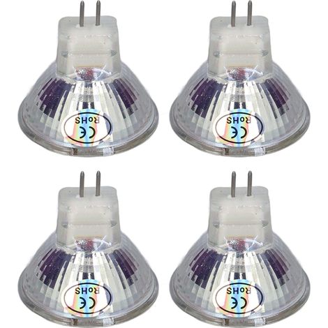 Lot de 4 ampoules LED MR11 5W 500lm, culot à double broche, blanc froid, 15 LED, pour projecteurs et lampes d'extérieur. (1/5)