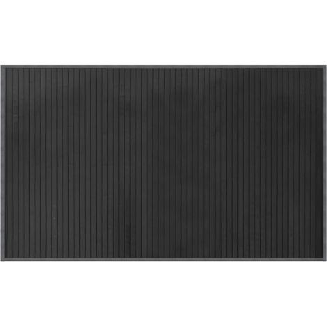 Tapis rectangulaire gris 60x100 cm bambou (1/5)