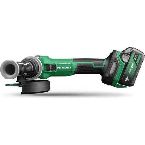 Amoladora angular inal谩mbrica de 125 mm, 18 V, 2 x 5,0 Ah, sistema Hitsystem - HI G1813DVEW
