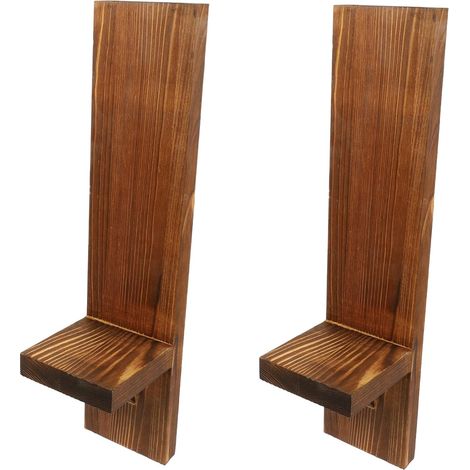 Appliques Murales en Bois pour Bougies Chauffe-Plat, Porte-Bougies Décoratif en Bois Patiné, Lot de 2, Style Vintage, Décoration Intérieure pour Salon et Chambre (1/5)